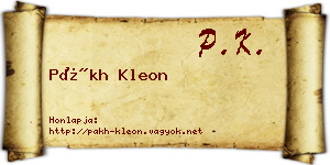 Pákh Kleon névjegykártya